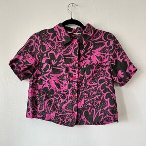 Linen top. Black and pink. Back beat co. Sz XS. Made in California USA